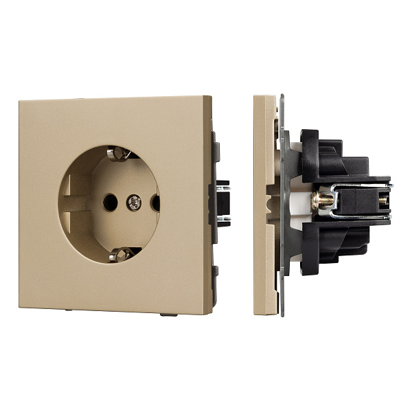 Механизм электрической розетки SCT-TENDO-MEU1-SFPL-GD (230V, 16A) (Arlight, Матовый песочный) Lednikoff