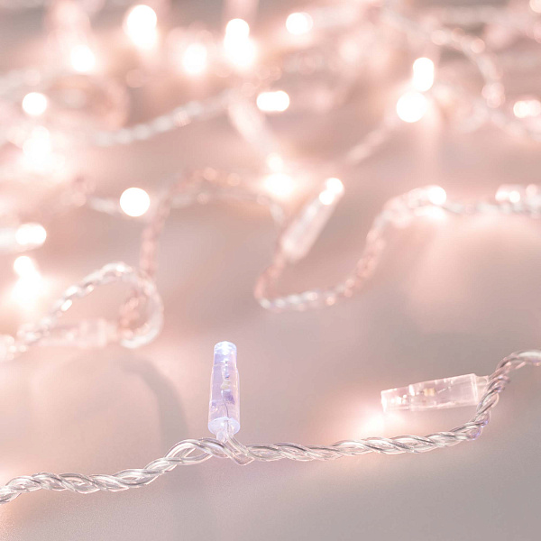 Светодиодная гирлянда ARD-STRING-CLASSIC-10000-CLEAR-100LED-FLASH Rose Gold (230V, 7W) (Ardecoled, IP65) Lednikoff