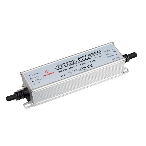 Блок питания ARPV-48100-A1 (48V, 2.08A, 100W) (Arlight, IP67 Металл, 3 года) Lednikoff