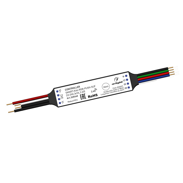 Контроллер SMART-K46-RGB-PUSH-SUF (12-24V, 3x1A, 2.4G) (Arlight, Пластик) Lednikoff
