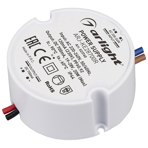 Блок питания ARJ-KE28700R (20W, 700mA, PFC) (Arlight, IP44 Пластик, 5 лет) Lednikoff