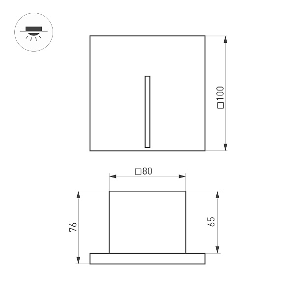 Светильник LT-TIE-S100-3W Warm3000 (GR, 25x45 deg, 230V) (Arlight, IP65 Бетон, 3 года) Lednikoff