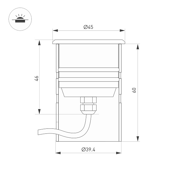 Светильник KT-AQUA-R45-3W White6000 (SL, 45 deg, 12V) (Arlight, Герметичный) Lednikoff