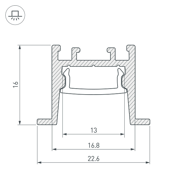 Профиль SL-COMFORT-2316-F-2000 ANOD (Arlight, Алюминий) Lednikoff
