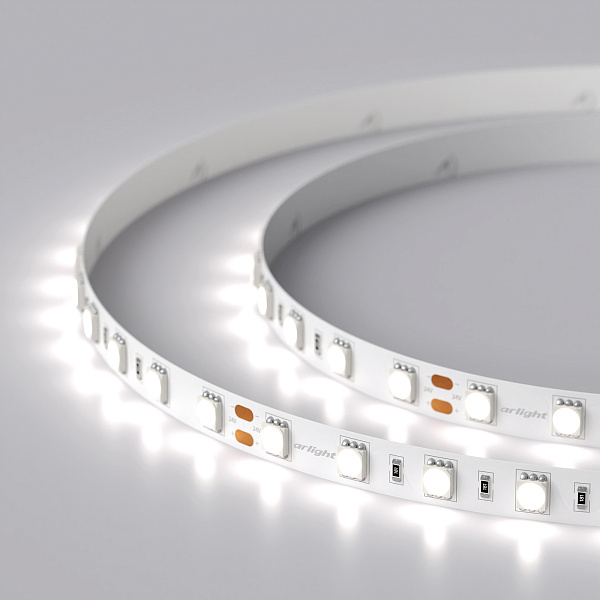 Светодиодная лента RT 2-5000 24V White6000 2x (5060, 300 LED, LUX) (Arlight, 14.4 Вт/м, IP20) Lednikoff