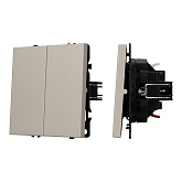 Механизм выключателя двухклавишный непроходной SWT-NOBE-MK02-SFPL-CA (230V, 10A) (Arlight, Кашемир)