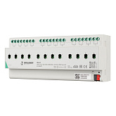 INTELLIGENT ARLIGHT Релейный модуль KNX-7123-82-DRO-DIN (BUS, 12x16A, KNX Secure) (IARL, IP20 Пластик, 2 года)