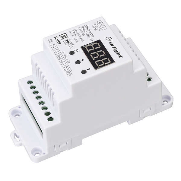 Контроллер SMART-DMX-DIN (230V, 2.4G) (Arlight, IP20 Пластик, 5 лет) Lednikoff