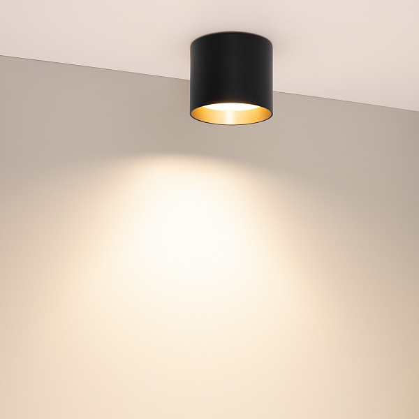 Светильник SP-BISCOTTO-R90-8W Warm3300-MIX (BK-GD, 80 deg, 230V) (Arlight, IP54 Металл, 5 лет) Lednikoff