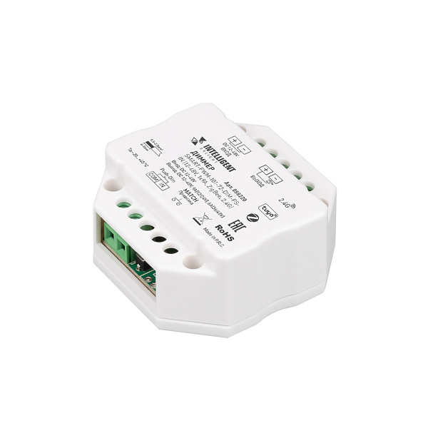 INTELLIGENT ARLIGHT Диммер SMART-PWM-101-72-DIM-PD-IN (12-48V, 1x9A, ZigBee, 2.4G) (IARL, IP20 Пластик, 5 лет) Lednikoff