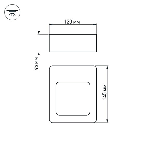 Светильник LGD-Wall-Frame-J2B-7W Warm White (Arlight, IP54 Металл, 1 год) Lednikoff