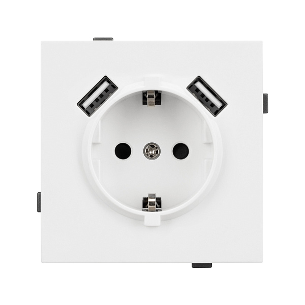Механизм розетки с USB зарядкой SCT-TENDO-MUAA-PL-WH (230V, 16A) (Arlight, Белый) Lednikoff