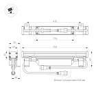 Линейный прожектор AR-LINE-760-18W Warm3000 (GR, 15 deg, 230V) (Arlight, IP65 Металл, 3 года) Lednikoff