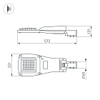 Светильник OXOR-GRES-572х221-45W Day4000 (GR, 150x80 deg, 230V) IP66 (Arlight, -) Lednikoff