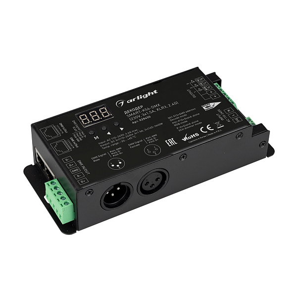 Декодер SMART-K56-DMX (230V, 3x1.5A, XLR3, 2.4G) (Arlight, IP20 Металл, 5 лет) Lednikoff