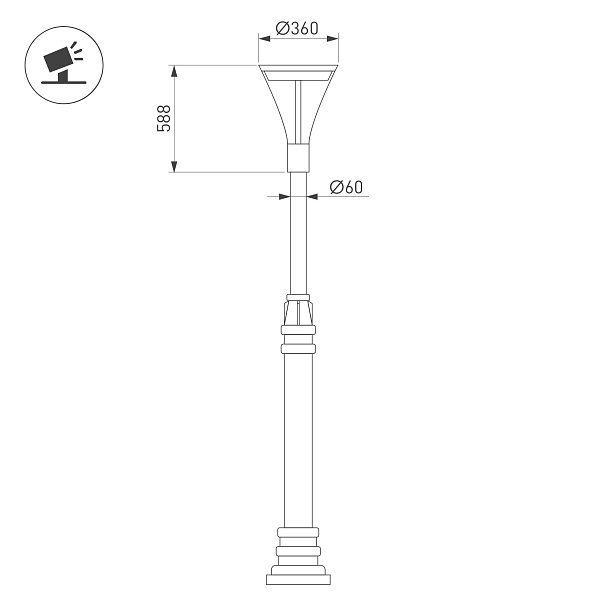 Светильник OXOR-LUMME-BUE-C- 360x588-50W Day4000 (BK, 120 deg, 230V) IP65 (Arlight, -) Lednikoff