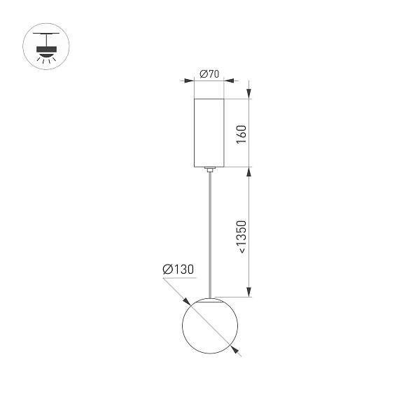 Светильник SP-BEADS-HANG-R130-10W Day4000 (BK-GD, 250 deg, 230V) (Arlight, IP20 Металл, 5 лет) Lednikoff