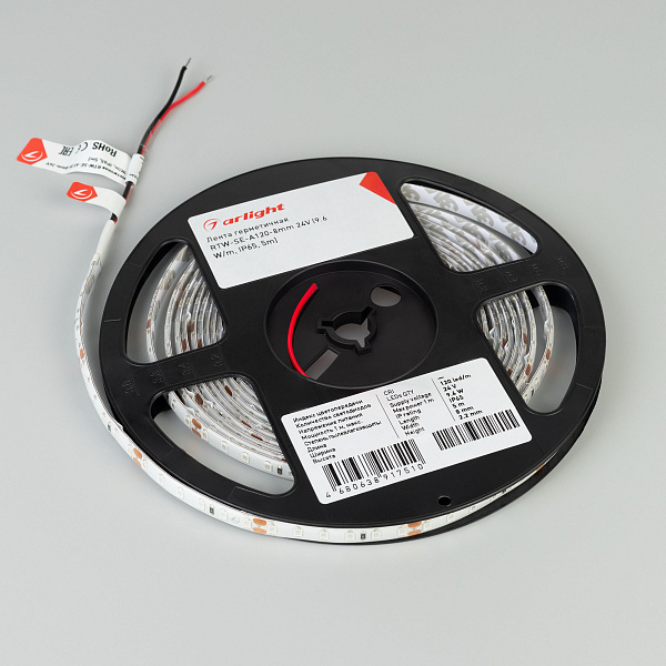Светодиодная лента герметичная RTW-SE-A120-8mm 24V Green (9.6 W/m, IP65, 5m) (Arlight, -) Lednikoff