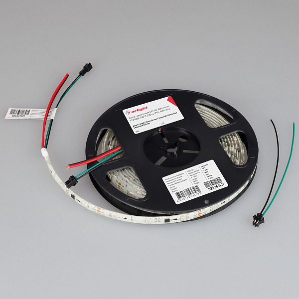 Светодиодная лента герметичная SPI-SE-B30-10mm 12V RGB-PX3 (7.2W/m, IP65, 5060, 5m) (Arlight, бегущий огонь) Lednikoff