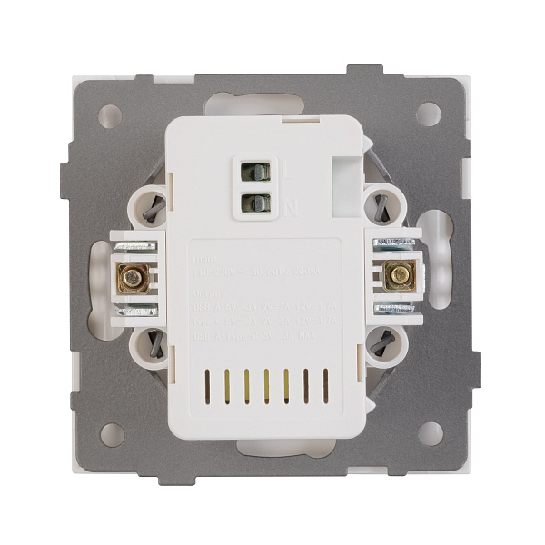 Механизм USB розетки SCT-TENDO-MUAC-PL-GR (5V, 3A, QC3) (Arlight, Графитовый) Lednikoff