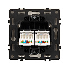 Механизм сдвоенной компьютерной розетки SCT-NOBE-MPC2-SFPL-WH (RJ-45, CAT6) (Arlight, Белый кварц) Lednikoff