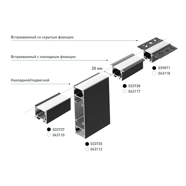 Профиль SL-LINE-2522-2500 BLACK (Arlight, Алюминий) Lednikoff