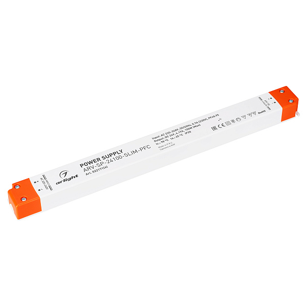 Блок питания ARV-SP-24100-SLIM-PFC (24V, 4.17A, 100W) (Arlight, IP20 Пластик, 5 лет) Lednikoff