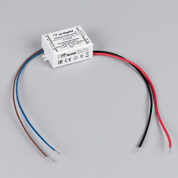 Блок питания ARPJ-SP-39260-PFC-TRIAC-MINI (10W, 20-39V, 260mA) (Arlight, IP65 Пластик, 5 лет) Lednikoff