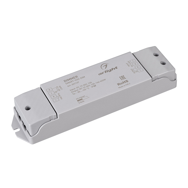 Диммер SMART-D32-DIM (12-36V, 12A, 0/1-10V) (Arlight, IP20 Пластик, 5 лет) Lednikoff