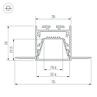 Профиль LINIA32-FANTOM-TRAY-3000 ANOD (Arlight, Алюминий) Lednikoff