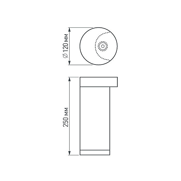 Светильник LGD-Path-Round120-H250B-12W Warm White (Arlight, IP54 Металл, 3 года) Lednikoff