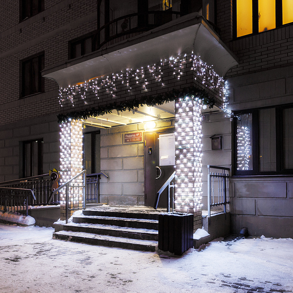 Светодиодная гирлянда ARD-EDGE-CLASSIC-2400x600-BLACK-88LED-MILK-FLASH White (230V, 6W) (Ardecoled, IP65) Lednikoff