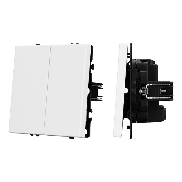 ARL NOBE Выключатель перекрёстный 2 кл софт-тач белый кварц SWT-MKX2-SFPL-WH (250V, 10A) (Arlight, -) Lednikoff