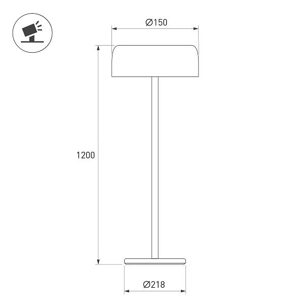 Светильник напольный SP-KWALLEN-4.7W Warm2700 (Черный, 130 deg, 5V) (Arlight, IP54 Металл, 2 года) Lednikoff