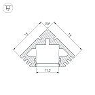 Профиль PDS45-T-2000 ANOD Black RAL9005 (Arlight, Алюминий) Lednikoff