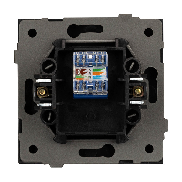 Механизм компьютерной розетки SCT-TENDO-MPC1-PL-BK (RJ-45, CAT6) (Arlight, Черный) Lednikoff