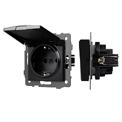 Механизм розетки влагозащищённый SCT-MCP-PL-BK-V (250V, 16A) (Arlight, -)