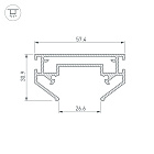 Профиль-держатель MAG-STRETCH-ORIENT-2620-2000 (Arlight, Алюминий) Lednikoff