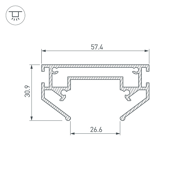Профиль-держатель MAG-STRETCH-ORIENT-2620-2000 (Arlight, Алюминий) Lednikoff