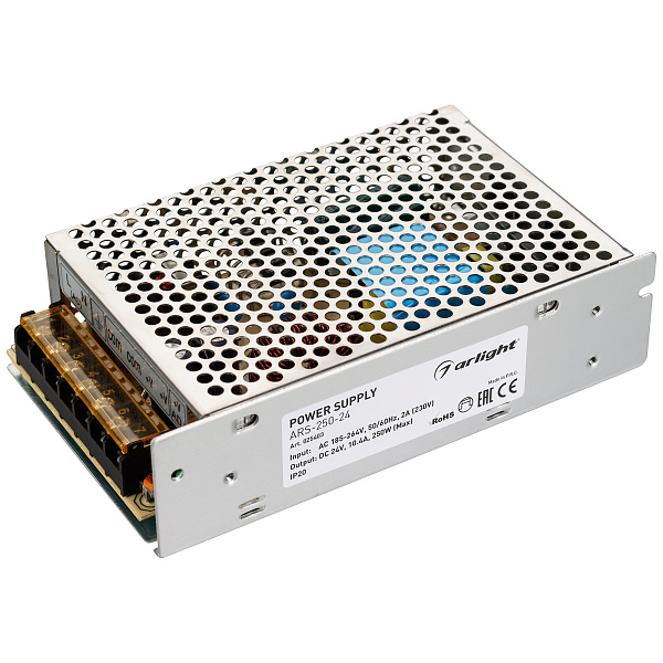 Блок питания ARS-250-24 (24V, 10.4A, 250W) (Arlight, IP20 Сетка, 2 года) Lednikoff