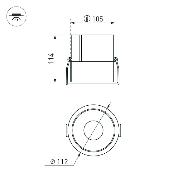 Светильник MS-ATLAS-BUILT-R112-35W Warm3000 (WH-BK, 30 deg, 230V) (Arlight, IP20 Металл, 5 лет) Lednikoff
