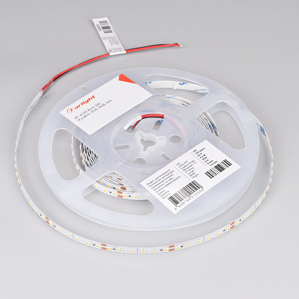 Светодиодная лента NT-A120-8mm 24V Warm3000 (9.6 W/m, IP20, 3528, 5m) (Arlight, Открытый) Lednikoff