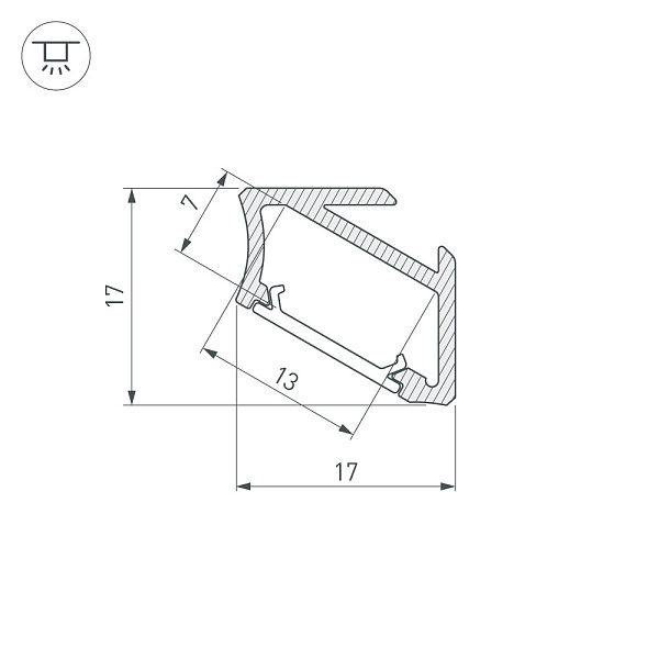 Профиль ALM-V60-2020 ANOD Black (Arlight, Алюминий) Lednikoff
