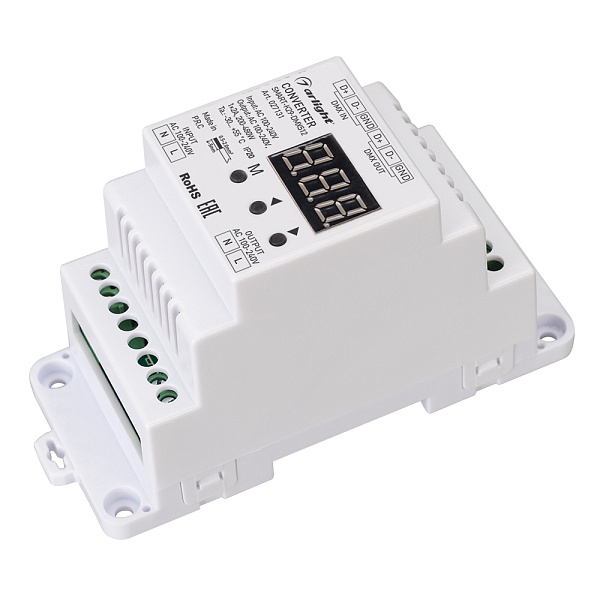 Конвертер SMART-K29-DMX512 (230V, 1x2A, TRIAC, DIN) (Arlight, IP20 Пластик, 5 лет) Lednikoff