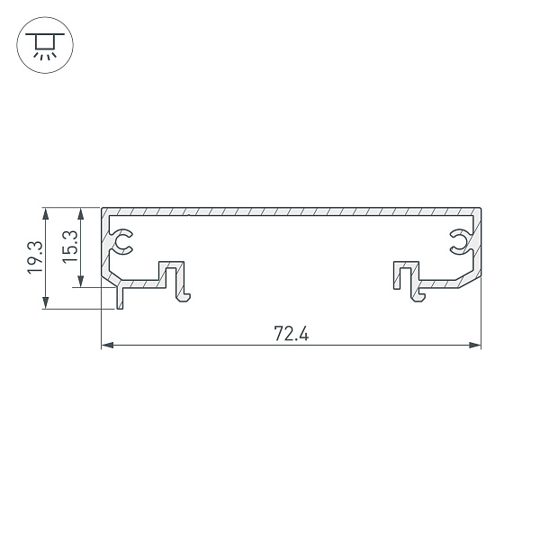 Профиль-держатель KLUS-POWER-W70-BASE-2000 ANOD (Arlight, Алюминий) Lednikoff