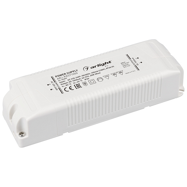 Блок питания ARJ-KE571050 (60W, 1050mA, PFC) (Arlight, IP20 Пластик, 5 лет) Lednikoff