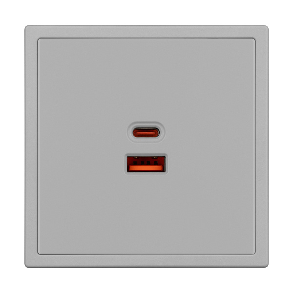 Механизм розетки с быстрой USB зарядкой SCT-NOBE-MUAC-SFPL-FC-IS (65W, QC3) (Arlight, Никель) Lednikoff