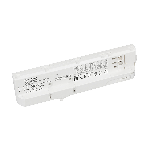 Блок питания для трековых систем ARJ-SP-22-PFC-TRIAC-4TR-WH (22W, 9-40V, 0.2-0.55A) (Arlight, IP20 Пластик, 5 лет) Lednikoff