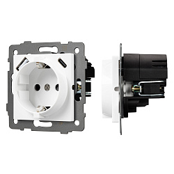 Механизм розетки с быстрой USB зарядкой SCT-MUAC-PL-WH-V (250V, 16A) (Arlight, -)