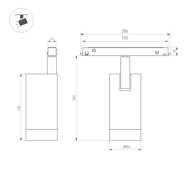Светильник MAG-ORIENT-SPOT-R65-20W Day4000 (BK, 24 deg, 48V) (Arlight, IP20 Металл, 5 лет)